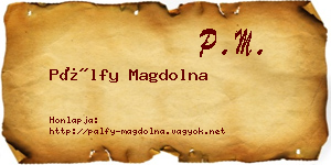 Pálfy Magdolna névjegykártya